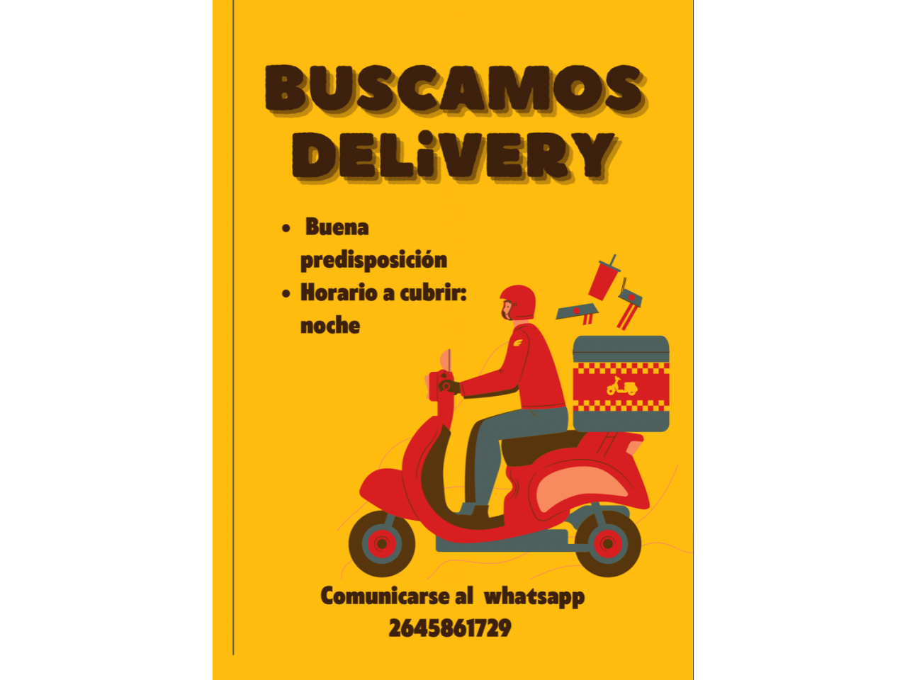 Buscamos repartidor delivery